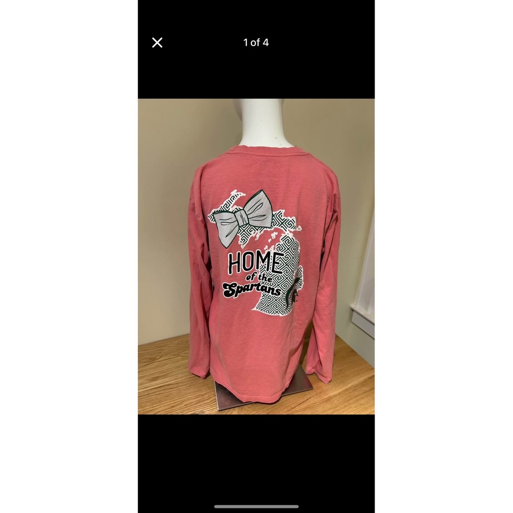 Pink MSU Michigan State University T-Shirt‎ State Spartans Home College Sz M